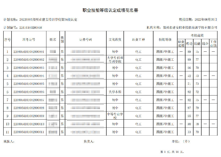 1.png 建安职业技能培训学校-第54批职业技能等级认定考试成绩公示(图1)