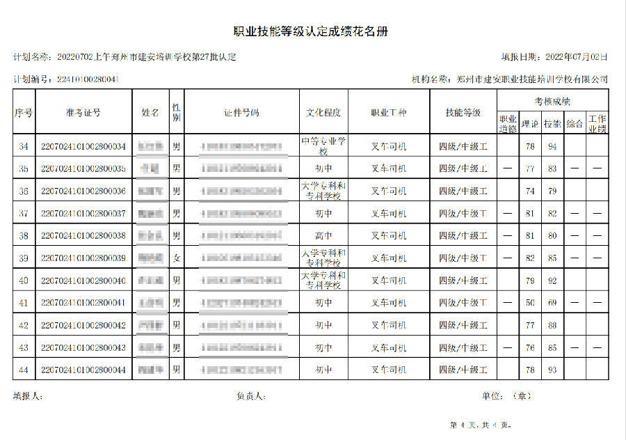 4.png 建安职业技能培训学校-第27批职业技能等级认定考试成绩公示(图4)