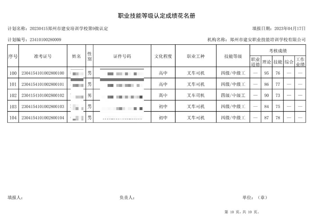 通知:建安职业技能培训学校-第9批职业技能等级认定考试成绩公示(图10)