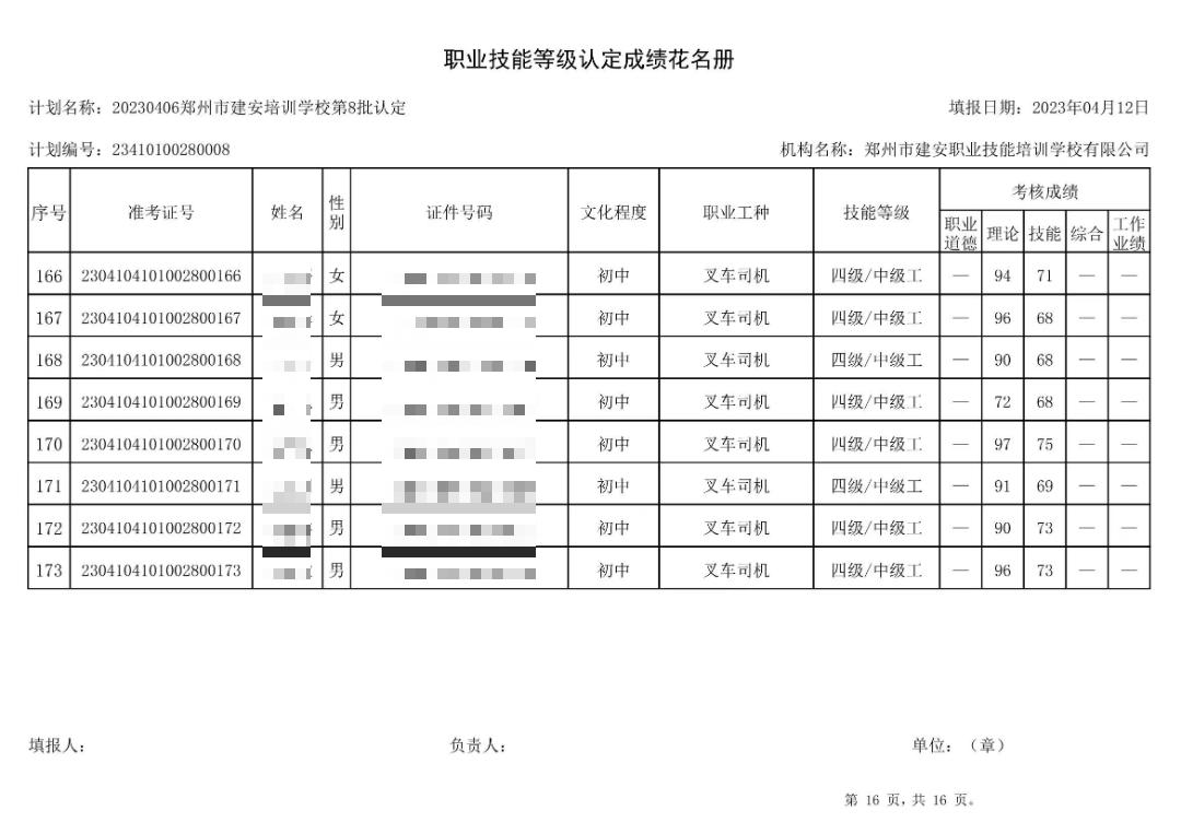 通知：建安职业技能培训学校-第8批职业技能等级认定考试成绩公示（图16）