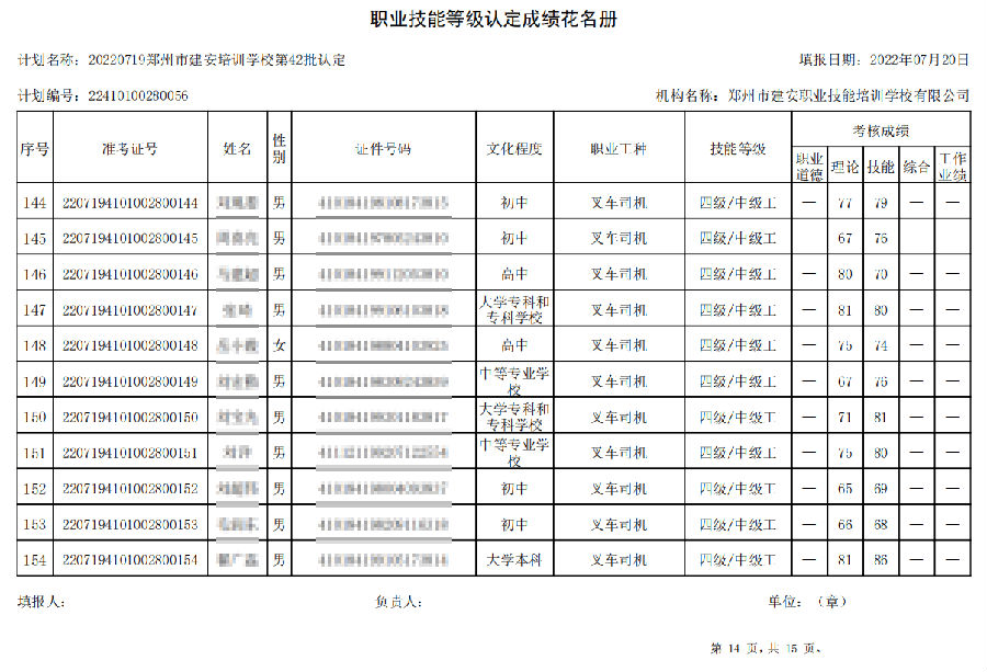 14.png 建安职业技能培训学校-第42批职业技能等级认定考试成绩公示(图14)