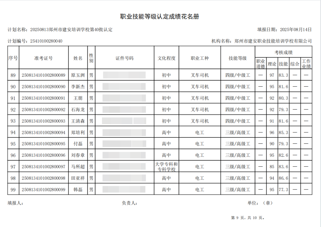 建安职业技能培训学校-2025年第40批职业技能等级认定考试成绩公示(图9)