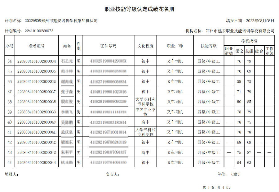 建安职业技能培训学校-第59批职业技能等级认定考试成绩公示（图4）
