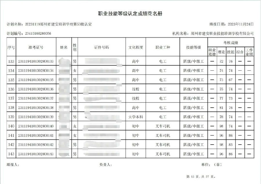 建安职业技能培训学校-第53批职业技能等级认定考试成绩公示（图13）