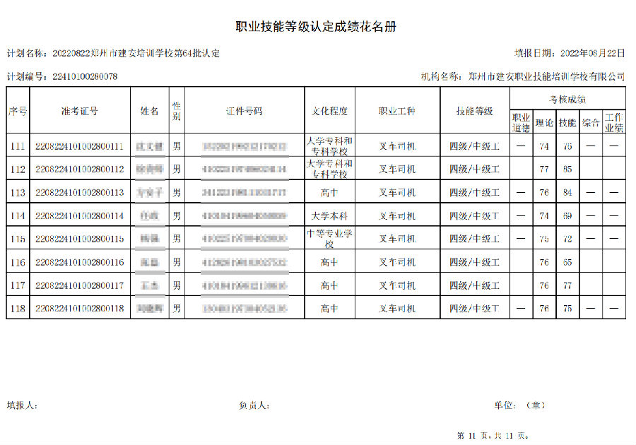 建安职业技能培训学校-第64批职业技能等级认定考试成绩公示（图11）