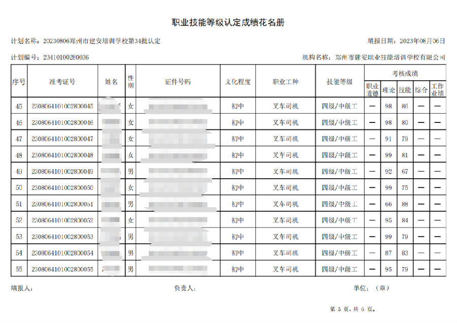 DÅͼƬ_20230808100855_4.png 建安职业技能培训学校-第34批职业技能等级认定考试成绩公示(图5)