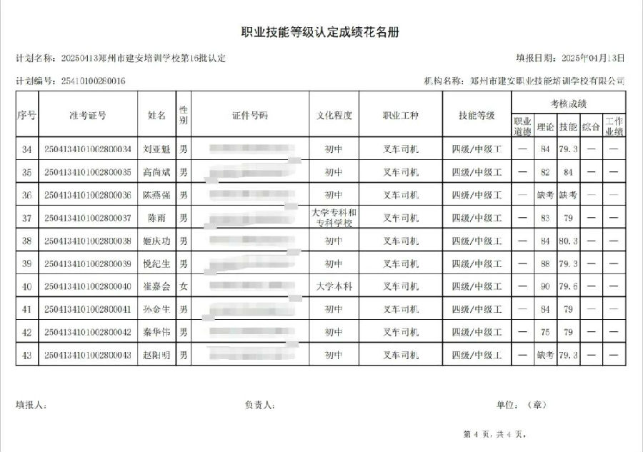 建安职业技能培训学校-2025年第16批职业技能等级认定考试成绩公示（图4）