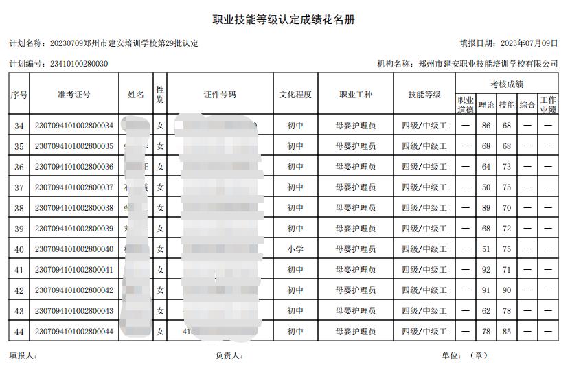 建安职业技能培训学校-第29批职业技能等级认定考试成绩公示（图4）
