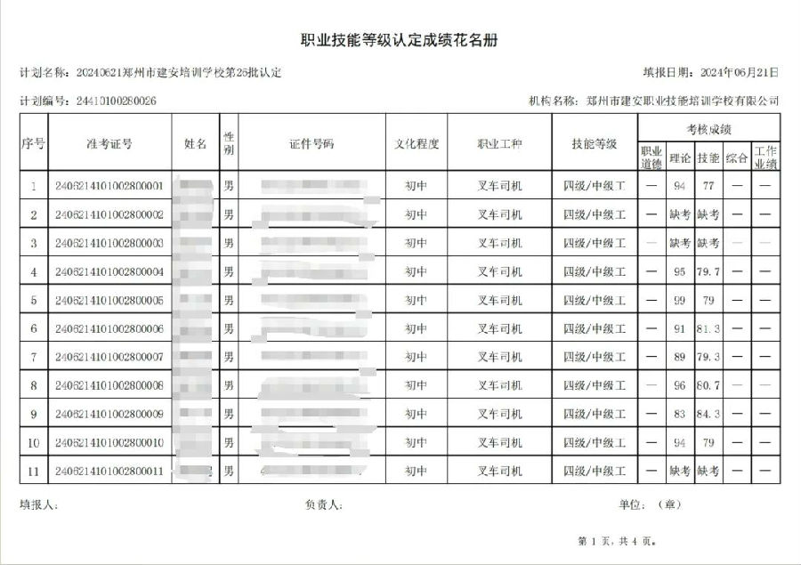建安职业技能培训学校-第26批职业技能等级认定考试成绩公示（图1）