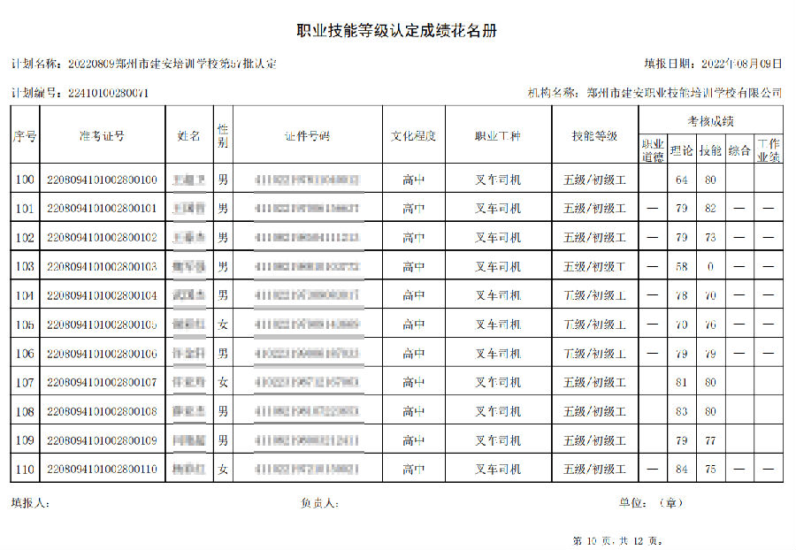 建安职业技能培训学校-第57批职业技能等级认定考试成绩公示（图10）
