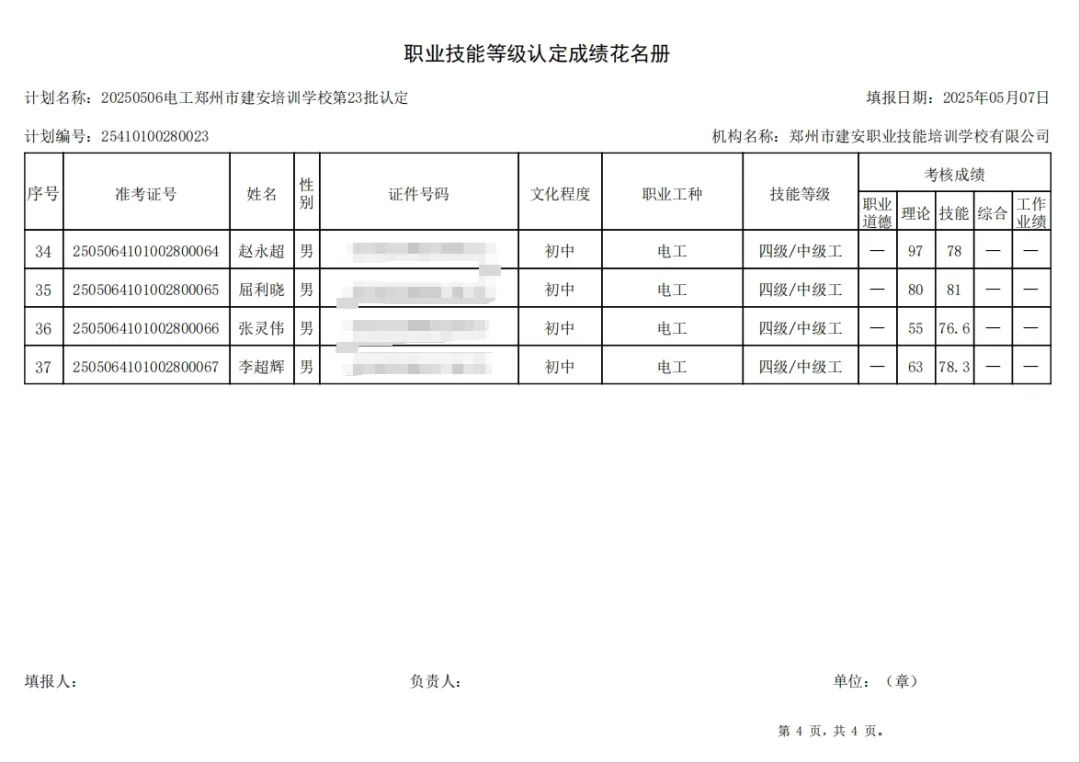 ÐÅͼƬ_20250509153346.jpg 建安职业技能培训学校-2025年第23批职业技能等级认定考试成绩公示(图4)