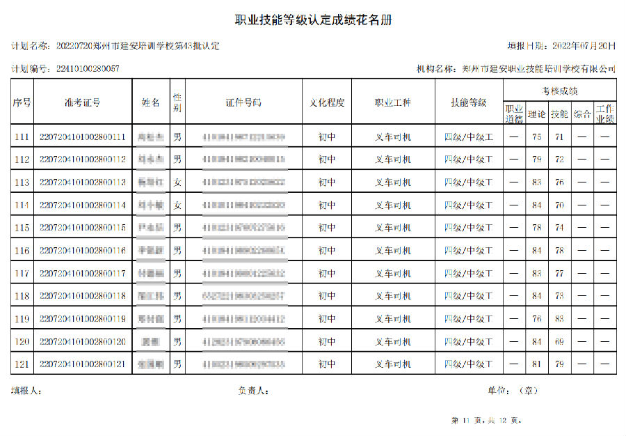 建安职业技能培训学校-第43批职业技能等级认定考试成绩公示（图11）
