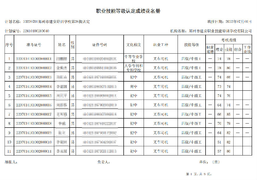 1.png 建安职业技能培训学校-第26批职业技能等级认定考试成绩公示(图1)