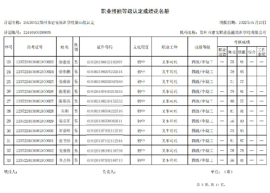 3.png 建安职业技能培训学校-第45批职业技能等级认定考试成绩公示(图3)