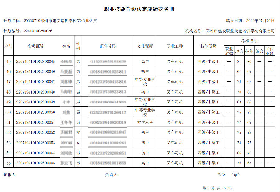 5.png 建安职业技能培训学校-第42批职业技能等级认定考试成绩公示(图5)