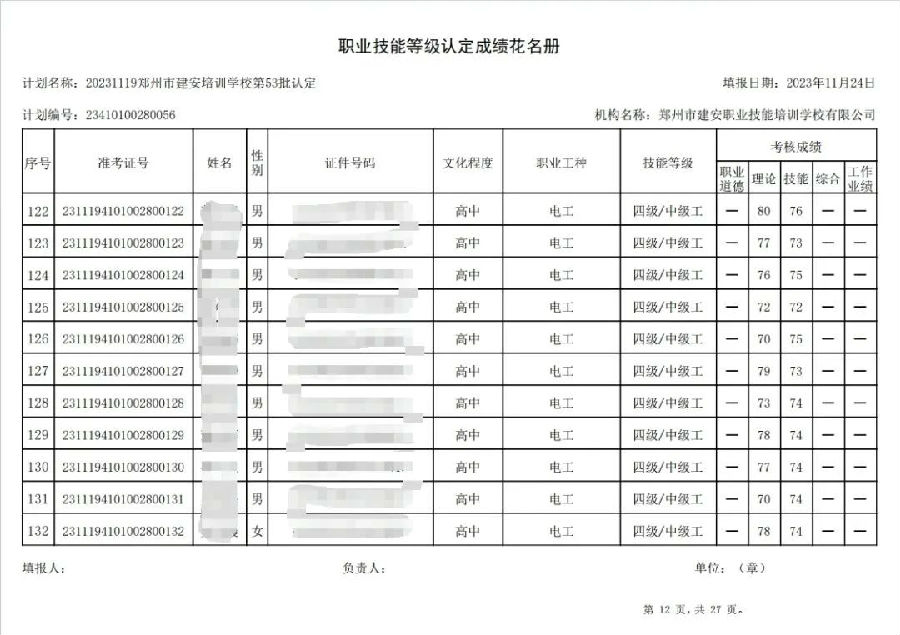 建安职业技能培训学校-第53批职业技能等级认定考试成绩公示（图12）