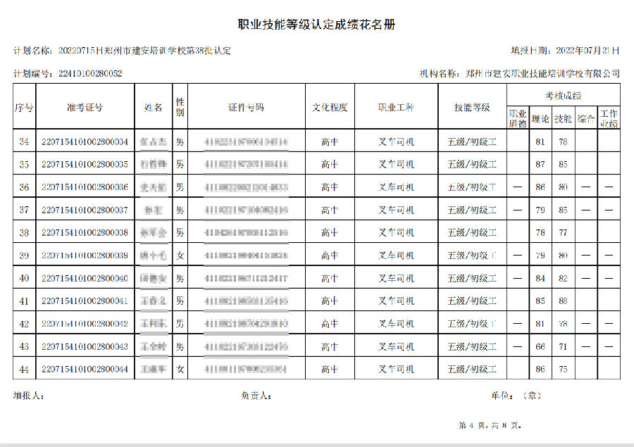4.png 建安职业技能培训学校-第38批职业技能等级认定考试成绩公示(图4)