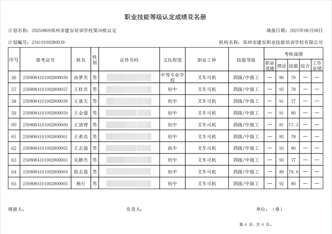 建安职业技能培训学校-2025年第39批职业技能等级认定考试成绩公示（图6）