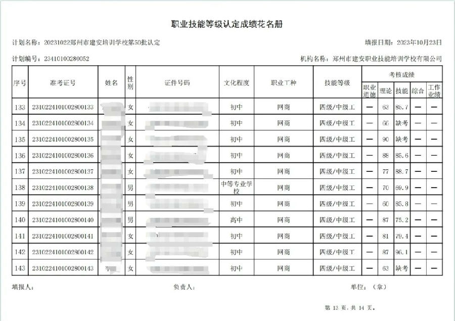 建安职业技能培训学校-第50批职业技能等级认定考试成绩公示（图13）
