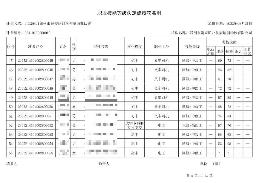 5.png 通知:建安职业技能培训学校-第19批职业技能等级认定考试成绩公示(图5)