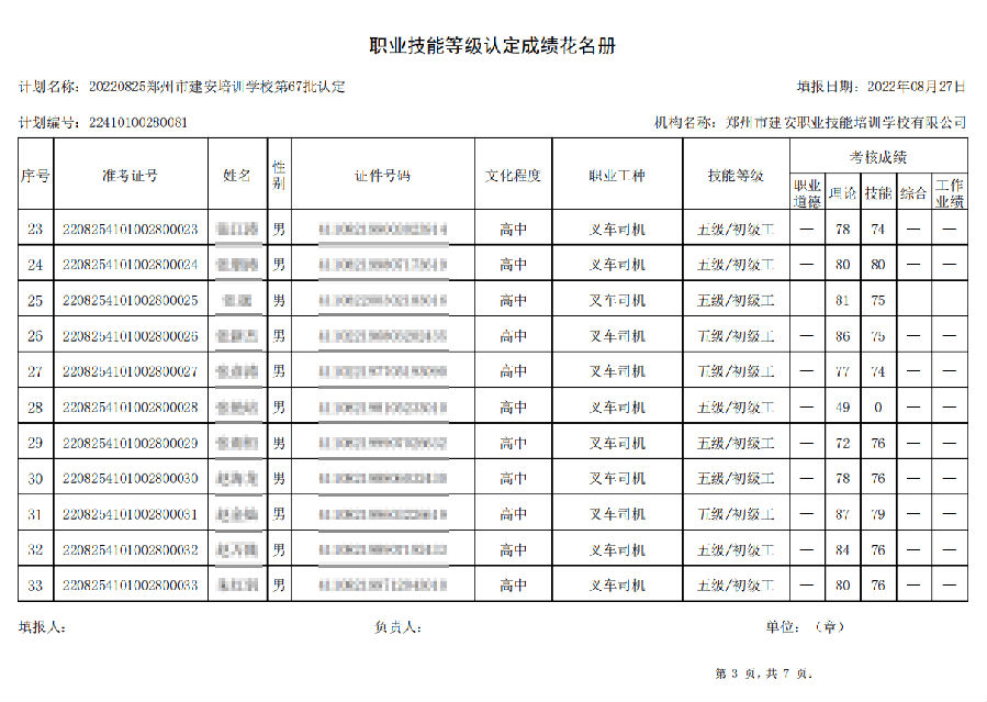 建安职业技能培训学校-第67批职业技能等级认定考试成绩公示（图3）