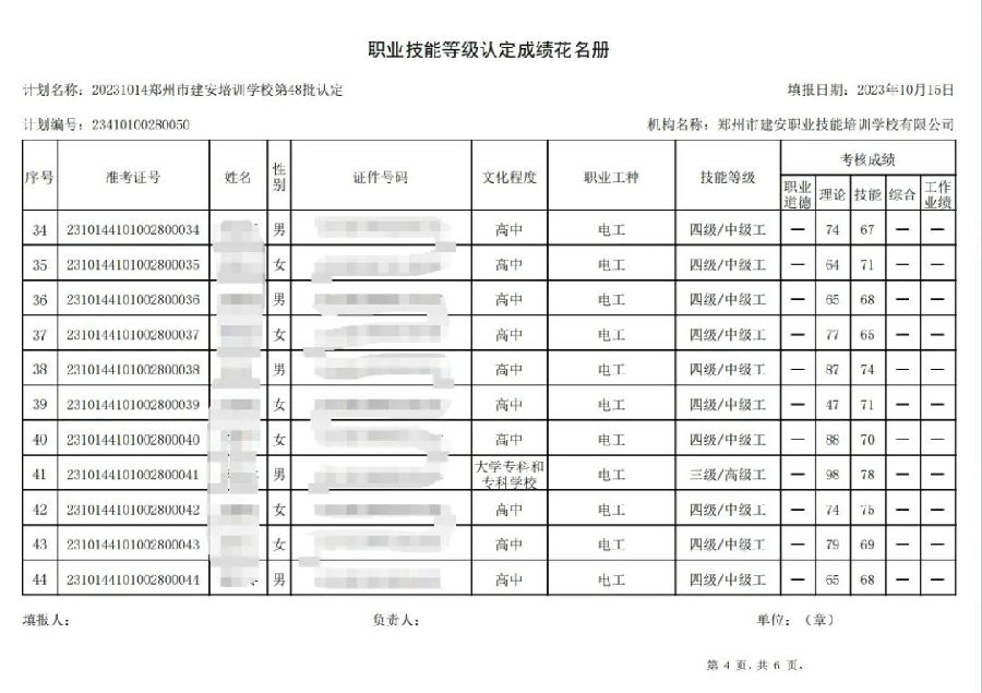 ÐÅͼƬ_20231018093931.jpg 建安职业技能培训学校-第48批职业技能等级认定考试成绩公示(图4)
