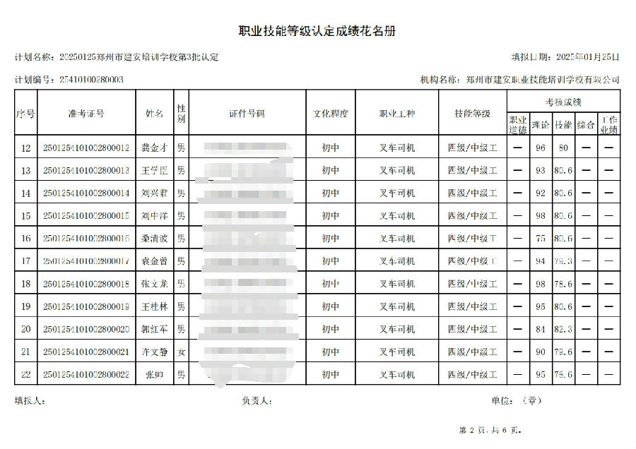 DŽØͼ_20250125182758.png 建安职业技能培训学校-2025年第3批职业技能等级认定考试成绩公示(图2)