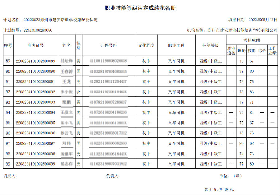 9.png 建安职业技能培训学校-第66批职业技能等级认定考试成绩公示(图9)