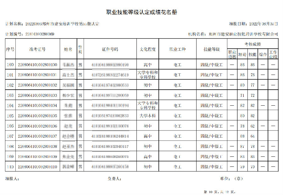 10.png 建安职业技能培训学校-第55批职业技能等级认定考试成绩公示(图10)