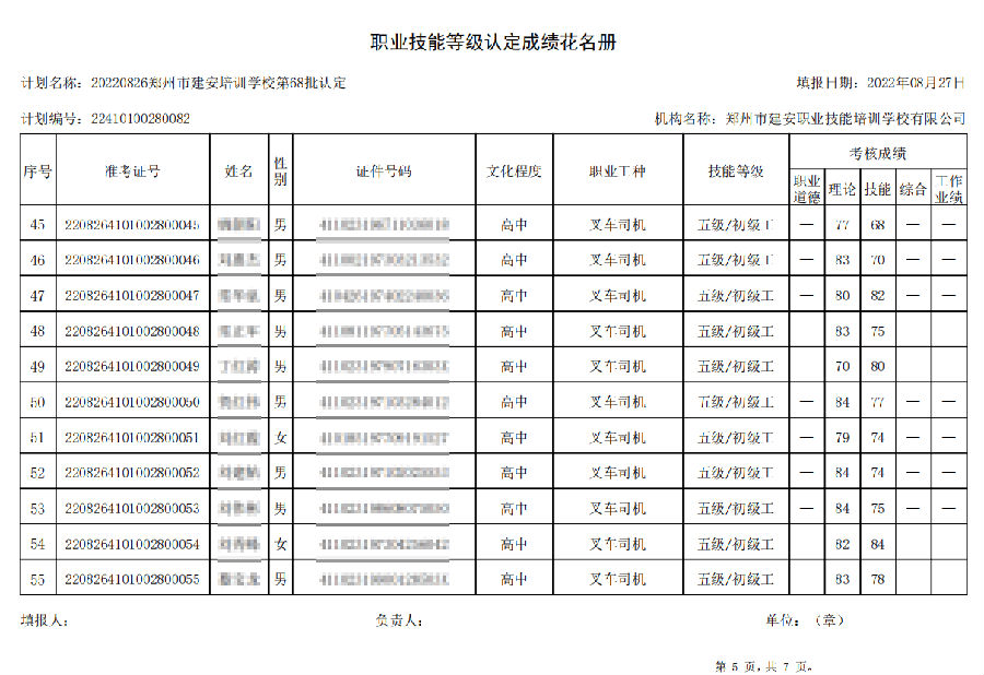 5.png 建安职业技能培训学校-第68批职业技能等级认定考试成绩公示(图5)