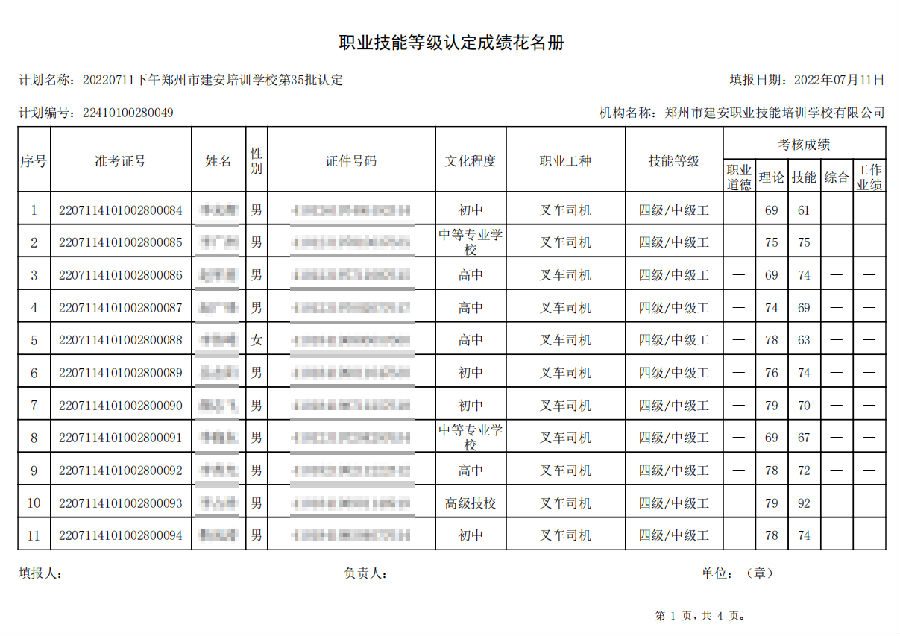 建安职业技能培训学校-第35批职业技能等级认定考试成绩公示（图1）