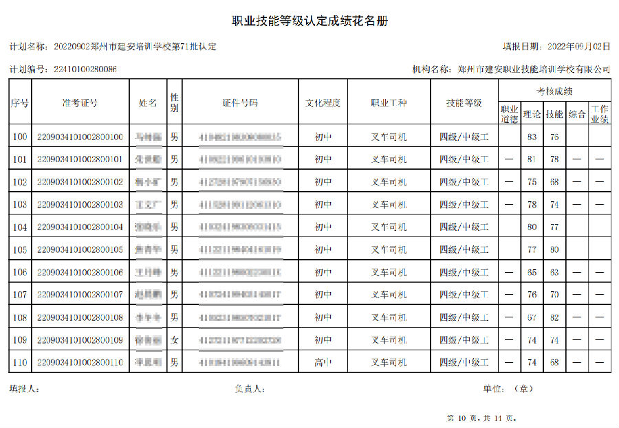 建安职业技能培训学校-第71批职业技能等级认定考试成绩公示（图10）