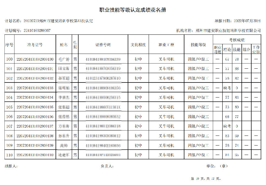 建安职业技能培训学校-第43批职业技能等级认定考试成绩公示（图10）