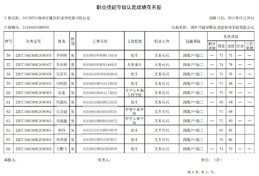 6.png 建安职业技能培训学校-第42批职业技能等级认定考试成绩公示(图6)