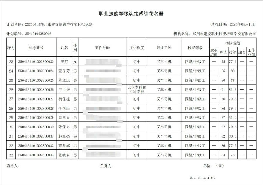 建安职业技能培训学校-2025年第16批职业技能等级认定考试成绩公示（图3）