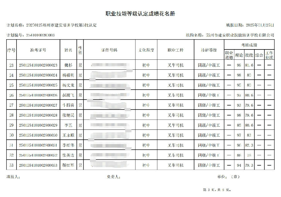 DŽØͼ_20250125182827.png 建安职业技能培训学校-2025年第3批职业技能等级认定考试成绩公示(图3)