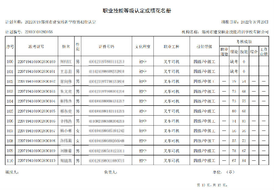 10.png 建安职业技能培训学校-第42批职业技能等级认定考试成绩公示(图10)