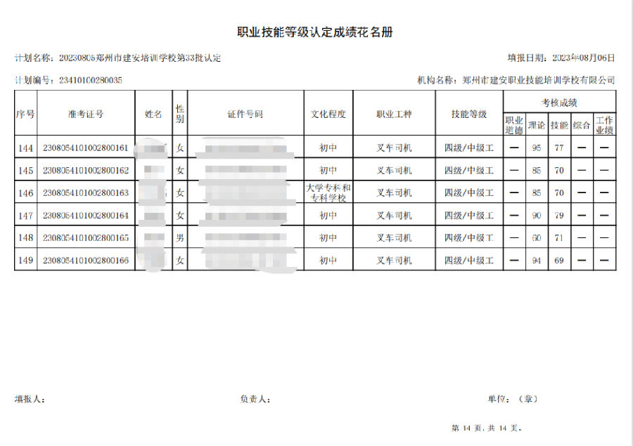 640 (13).png 建安职业技能培训学校-第33批职业技能等级认定考试成绩公示(图13)
