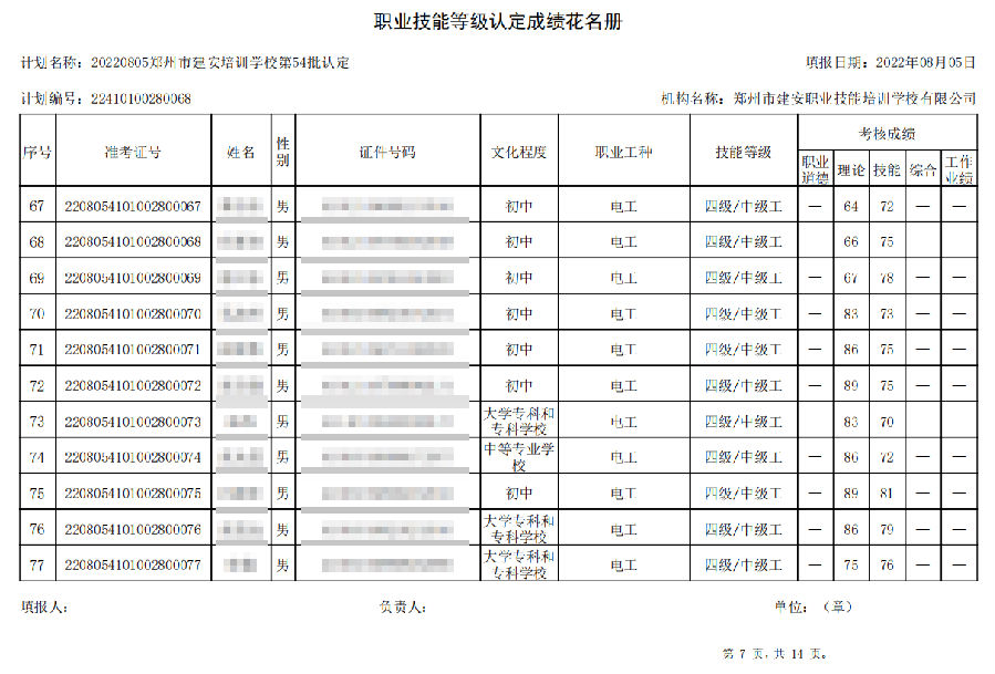 7.png 建安职业技能培训学校-第54批职业技能等级认定考试成绩公示(图7)