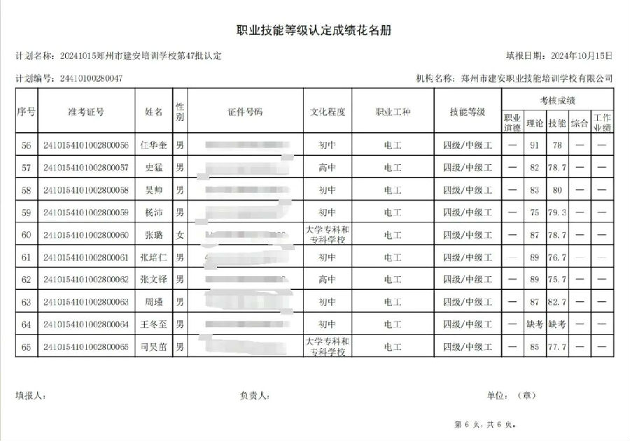 建安职业技能培训学校-第47批职业技能等级认定考试成绩公示（图6）