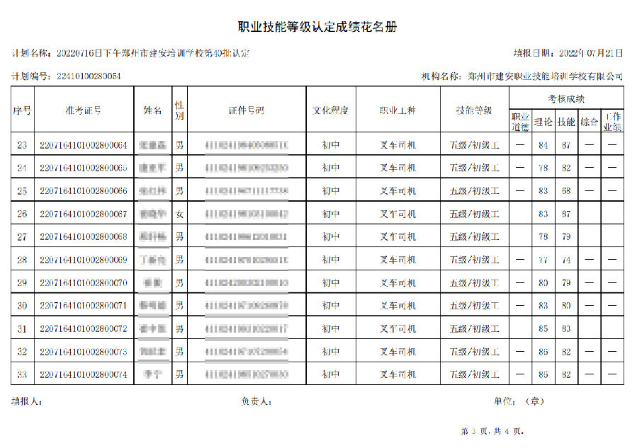 建安职业技能培训学校-第40批职业技能等级认定考试成绩公示（图3）