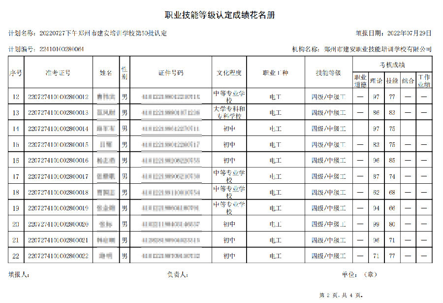 2.png 建安职业技能培训学校-第50批职业技能等级认定考试成绩公示(图2)