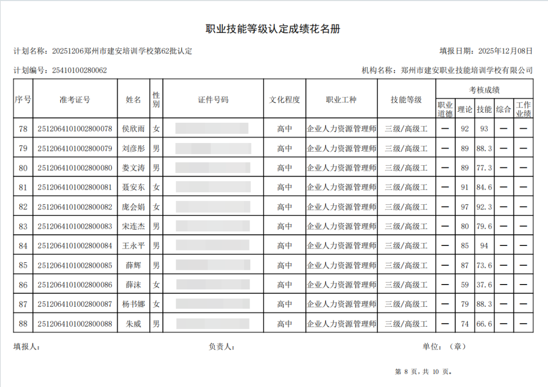 建安职业技能培训学校-2025年第62批职业技能等级认定考试成绩公示(图8)