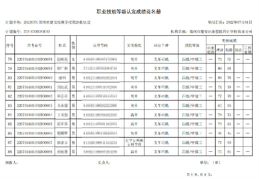8.png 建安职业技能培训学校-第26批职业技能等级认定考试成绩公示(图8)