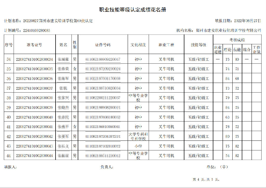 4.png 建安职业技能培训学校-第69批职业技能等级认定考试成绩公示(图4)