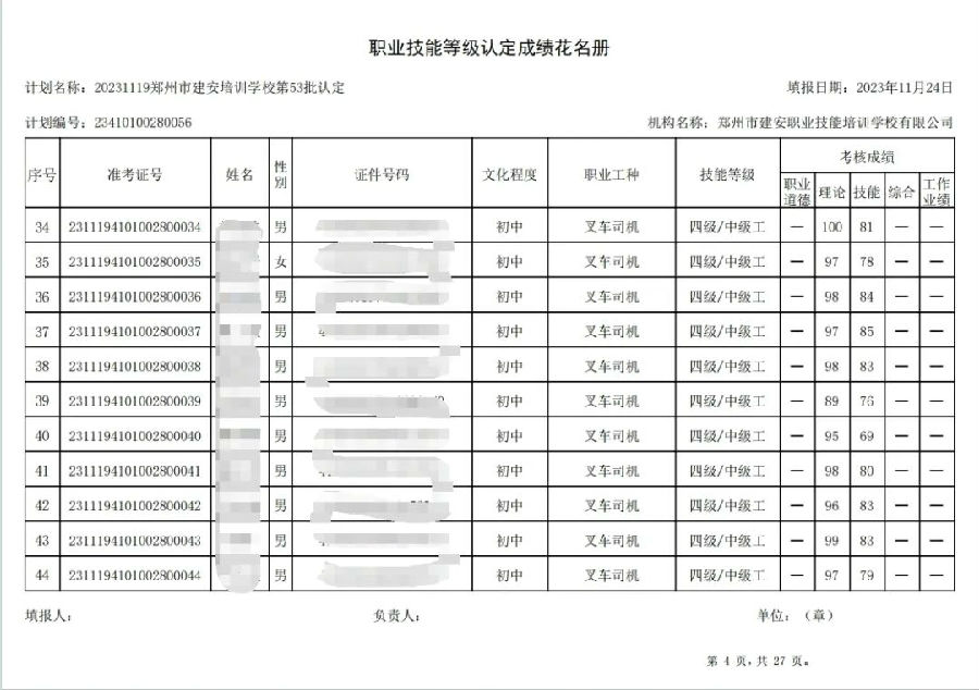 建安职业技能培训学校-第53批职业技能等级认定考试成绩公示（图4）