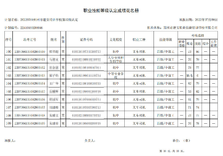 10.png 建安职业技能培训学校-第32批职业技能等级认定考试成绩公示(图10)