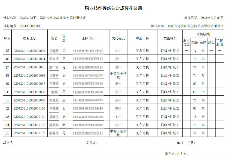 建安职业技能培训学校-第47批职业技能等级认定考试成绩公示（图5）
