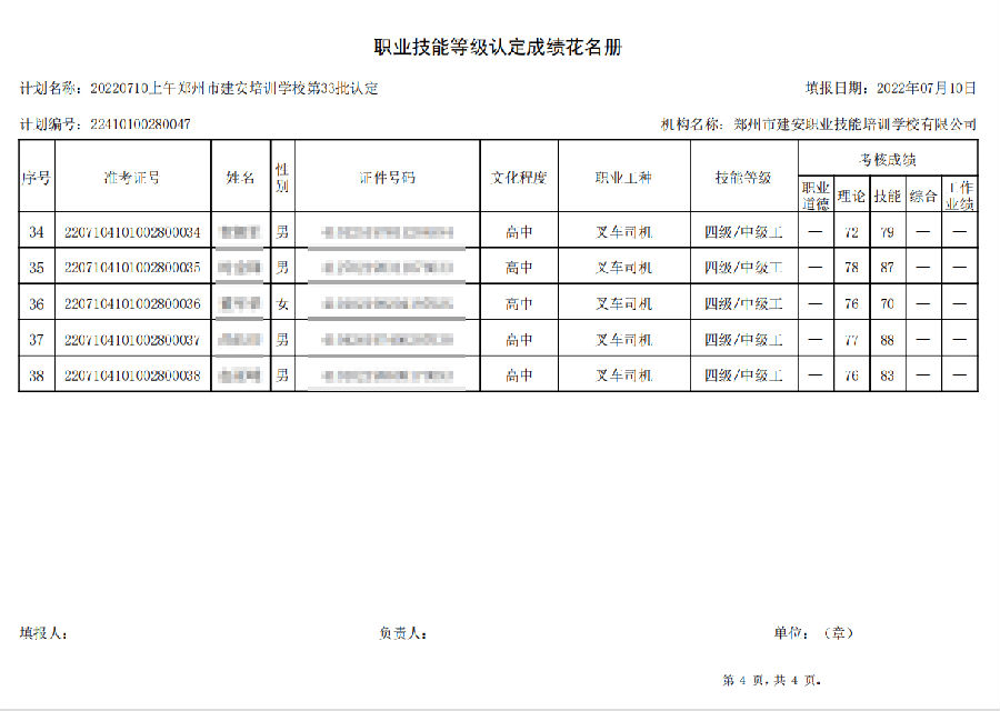 4.png 建安职业技能培训学校-第33批职业技能等级认定考试成绩公示(图4)
