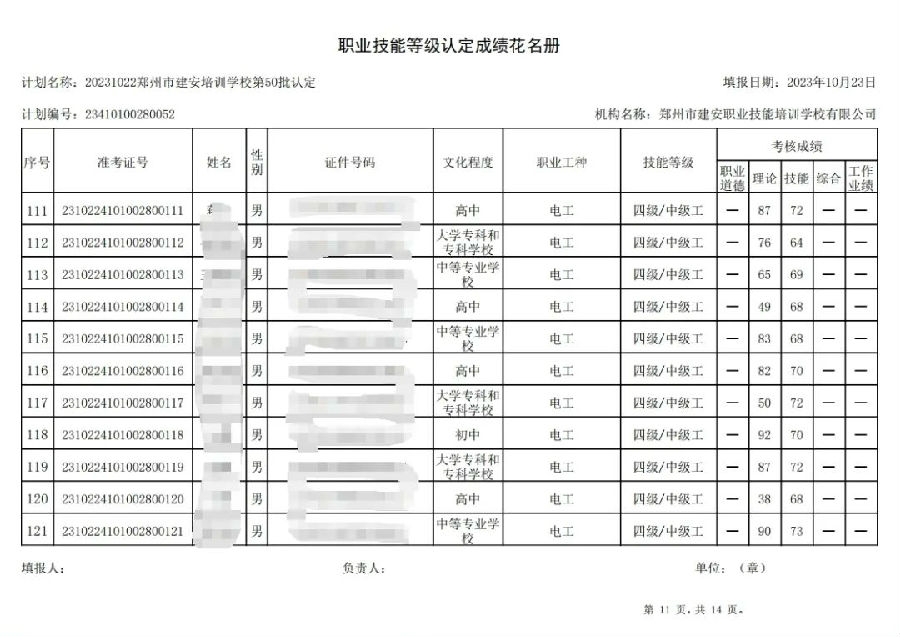 建安职业技能培训学校-第50批职业技能等级认定考试成绩公示（图11）